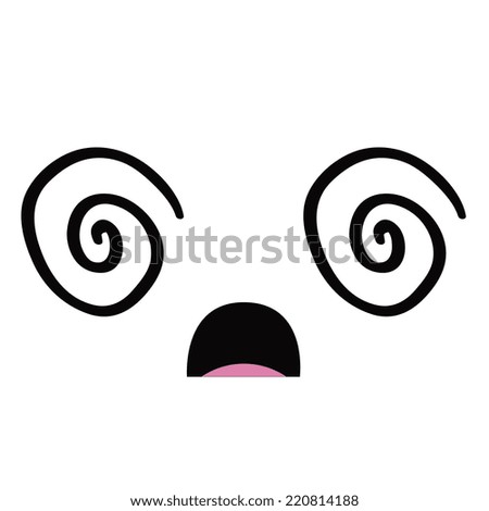 Vector Cute Cartoon Dizzy Face Editable