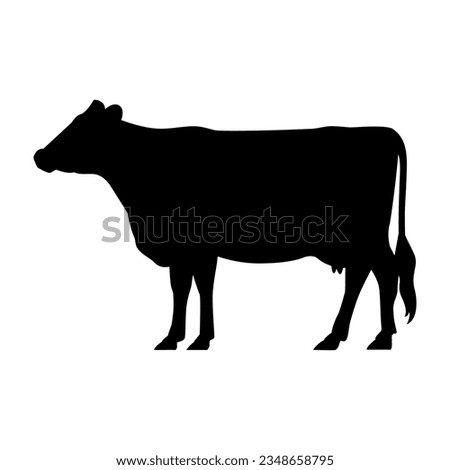 vector cow cartoon silhouette icon illustration isolated