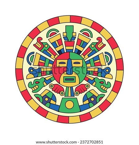 Vector Traditional Inca Symbol Inti Icon Illustration Isolated