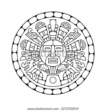 Vector Traditional Inca Symbol Inti Icon Illustration Isolated