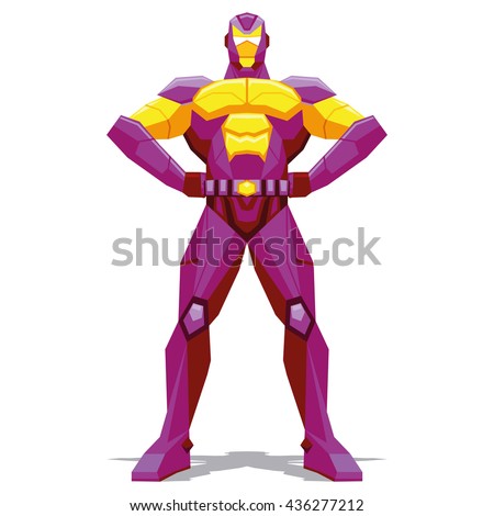 Vector Superhero Posing Isolated On White Background