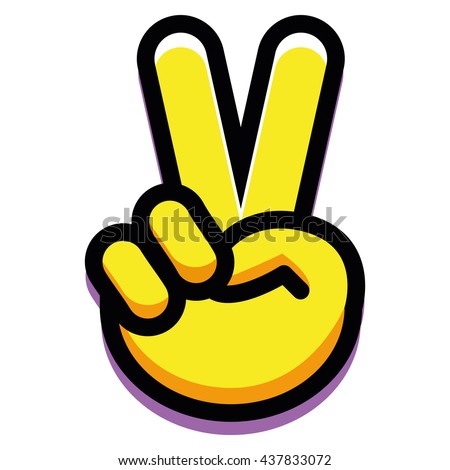 Vector Victory Hand Isolated On White Background