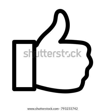 thumps up like outline vector icon