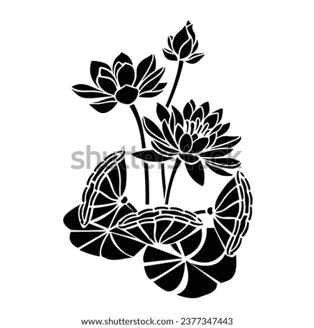 beautiful lotus with leaf illustration in vector  