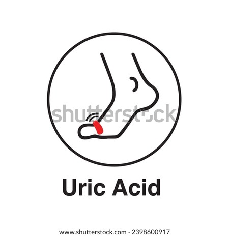 Uric Acid In feet vector icon