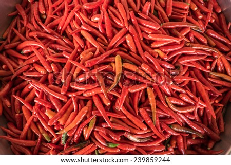 Basket of Long Red Chillies