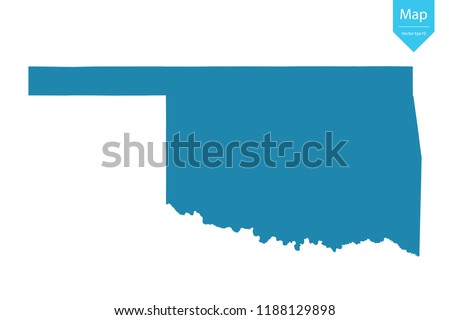 Abstract - High Detailed blue Map of Oklahoma isolated on white background. for your web site design map logo, app, ui, Travel vector illustration eps10. 