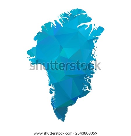 Map of Greenland - Blue Polygonal Design For Your. Vector illustration eps 10.