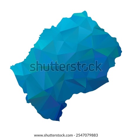 Map of Lesotho - Blue Polygonal Design For Your. Vector illustration eps 10.