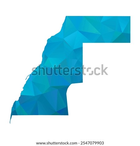 Map of Western Sahara - Blue Polygonal Design For Your. Vector illustration eps 10.