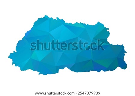 Map of Bhutan - Blue Polygonal Design For Your. Vector illustration eps 10.