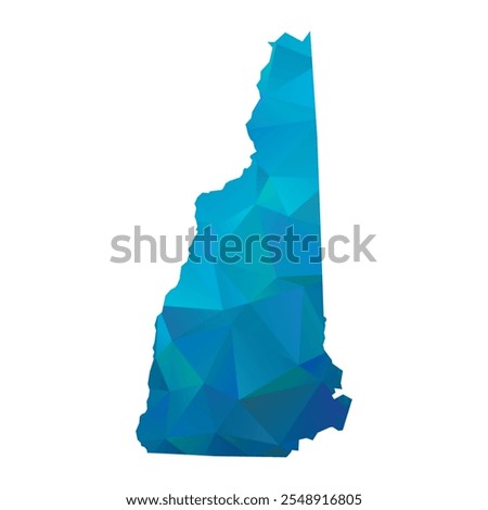 Map of New Hampshire - Blue Polygonal Design For Your. Vector illustration eps 10.