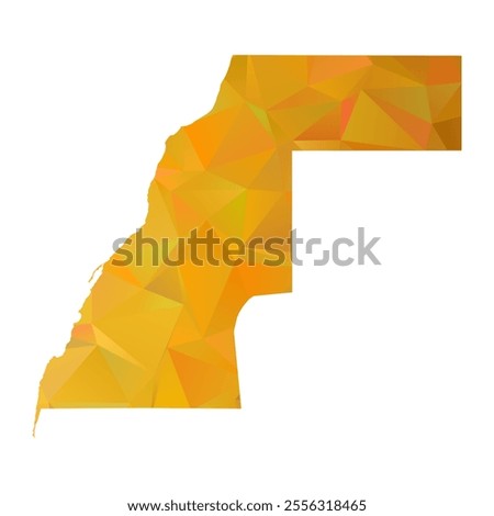 Map of Western Sahara - Gold Polygonal Design For Your. Vector illustration eps 10.