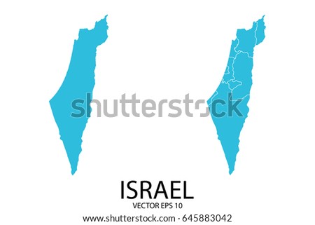 Couple Set Map - Blue Map of Israel.