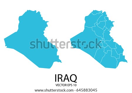 Couple set map - Blue Map of Iraq.