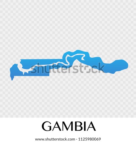 Gambia map in Africa  continent illustration design