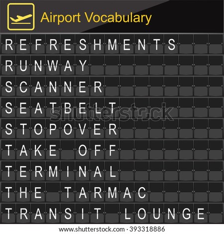 Airport Vocabulary on airport boarding
