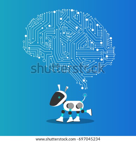 AI dog robot with mechanism illustration