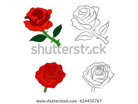 Rose Outline Vector Image | Download Free Vector Art | Free-Vectors