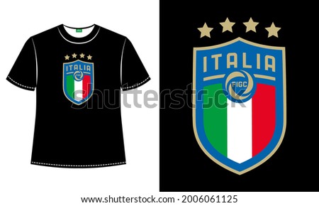 The emblem of the Italy national football team. T shirt print for fan of the Italy.