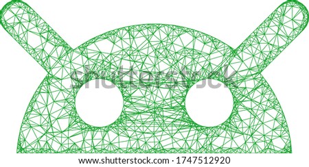 Web net robot head vector icon. Flat 2d carcass created from robot head pictogram. Abstract carcass mesh polygonal robot head. Net carcass flat mesh in vector EPS format, on a white background.