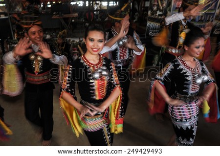 Kota Kinabalu, Sabah Malaysia - May 30, 2012 : Dusun Tindal wearing traditional costume in \
