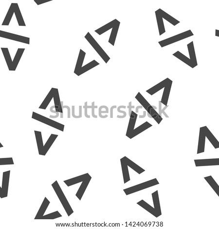 Computer code slash vector icon. Symbol of programming, webdesign seamless pattern on a white background.