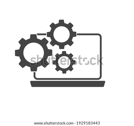 Business object vector icon. System performance tuning, management on white isolated background.