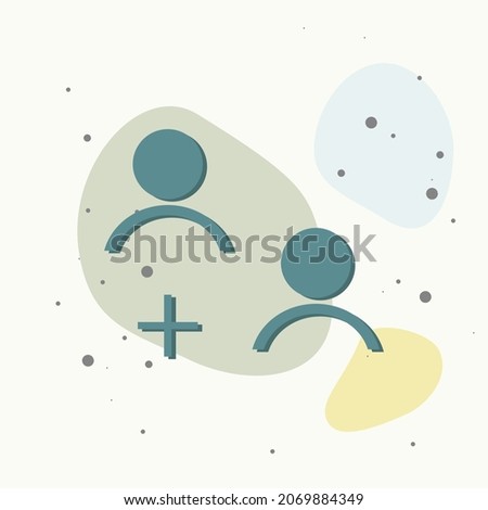 Vector user chat icon. People interaction symbol on multicolored background. Layers grouped for easy editing illustration. For your design.