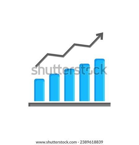 Vector arrow graph up icon on white isolated background. Layers grouped for easy editing illustration. For your design.