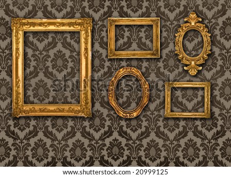 Gold frames, retro wallpaper, similar available in my portfolio
