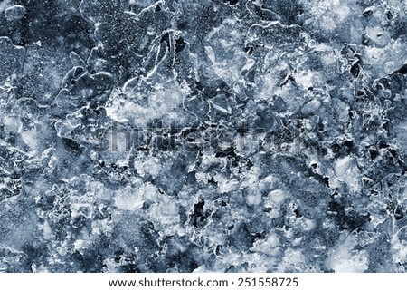 the ice textured surface of the frozen water for empty abstract backgrounds of silvery-blue color