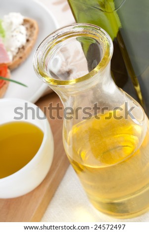 olive oil bottle closeup shot
