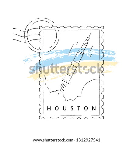 Houston vector illustration and typography design