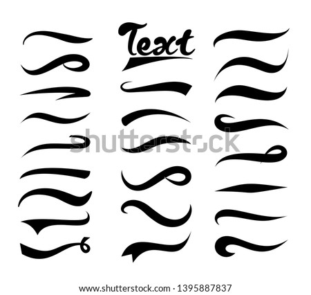 Premium Vector  Swooshes text tails for baseball design sports swash  underline shapes set in retro style swish typography font elements for  athletics baseball football decoration black swirl vector line