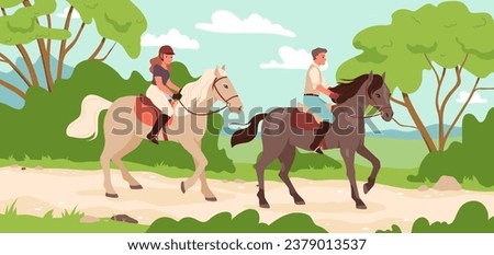 Similar – Image, Stock Photo Woman in jockey outfit standing with horse