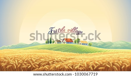 Similar – Rural landscape Field