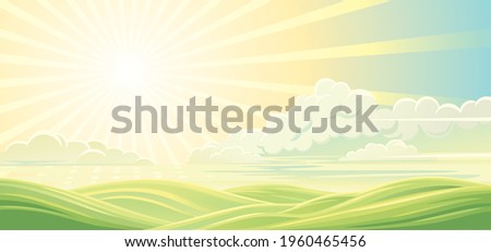 Similar – Image, Stock Photo hilly landscape in sunlight