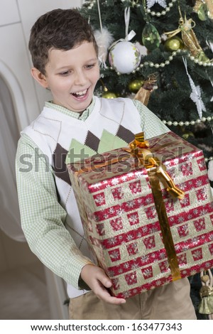 Boy is surprised with a huge Christmas gift