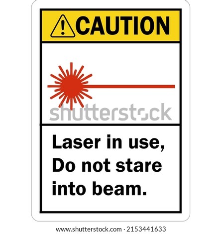 5in. x 3.5in. Laminated Vinyl Label ANSI Caution - Laser In Use, Do Not Stare Into Beam (L-0574-XV).
