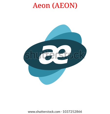 Vector Aeon (AEON) digital cryptocurrency logo. Aeon (AEON) icon. Vector illustration isolated on white background.