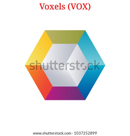 Vector Voxels (VOX) digital cryptocurrency logo. Voxels (VOX) icon. Vector illustration isolated on white background.