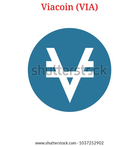 Vector Viacoin (VIA) digital cryptocurrency logo. Viacoin (VIA) icon. Vector illustration isolated on white background.