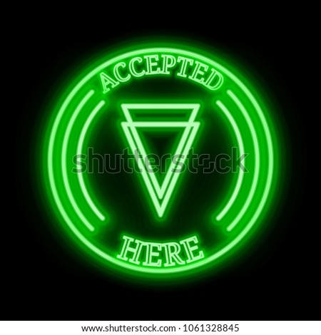 Verge (XVG) green  neon cryptocurrency symbol in round frame with text 