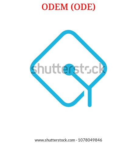 Vector ODEM (ODE) digital cryptocurrency logo. ODEM (ODE) icon. Vector illustration isolated on white background.