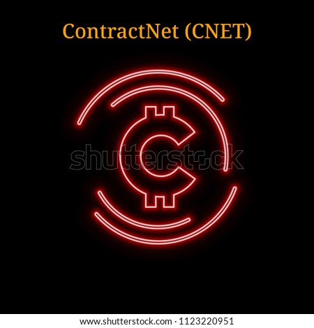 ContractNet (CNET) cryptocurrency symbol. Vector illustration eps10 isolated on black background