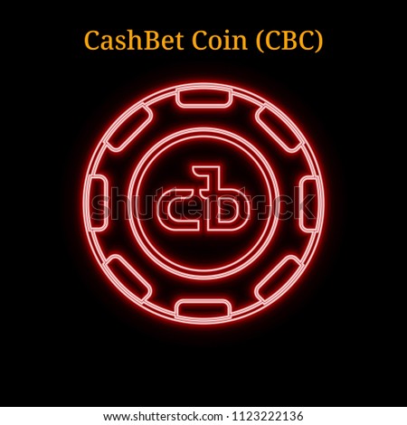 CashBet Coin (CBC) cryptocurrency symbol. Vector illustration eps10 isolated on black background