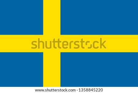 national Sweden flag in the original size and proportion