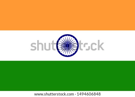 national flag of Republic of India in the original colours and proportions