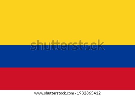 national flag of Colombia, in the original size,colours and proportions(2:3)